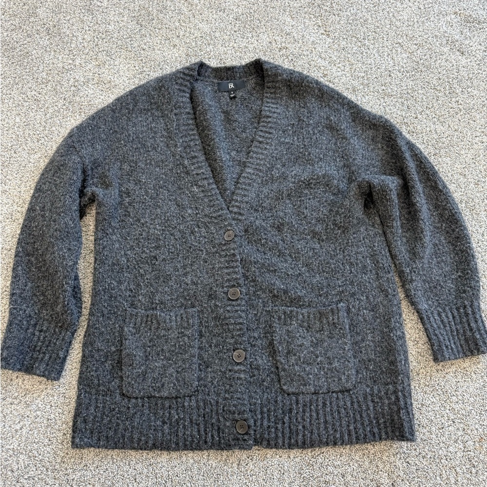 Banana Republic Grey Wool Cotton Oversized Soft Textured Cardigan Women’s Small